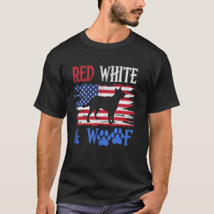 Duitse Herdershond Amerikaanse Vlag VS Rood Wit & T-shirt