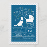 Duitse herdershond Baby shower Frans Blauw Jongen