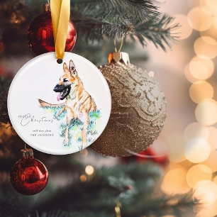 Duitse Herdershond Belgische Mechelaar Hond Keramisch Ornament