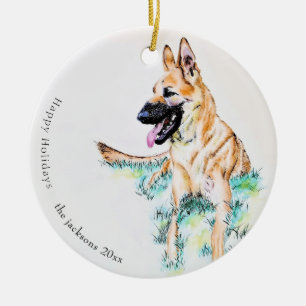 Duitse Herdershond Belgische Mechelse Herder Hond Keramisch Ornament