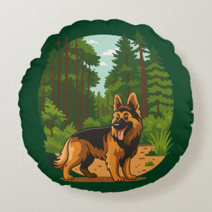 Duitse Herdershond Bos Avontuur Hond Rond Kussen