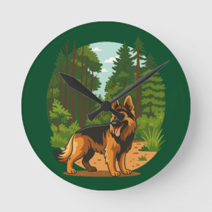 Duitse Herdershond Bos Avontuur Hond Ronde Klok