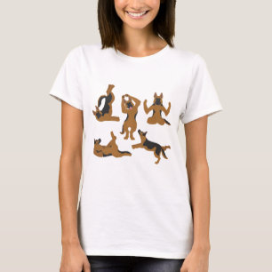 Duitse herdershond doet yoga t-shirt