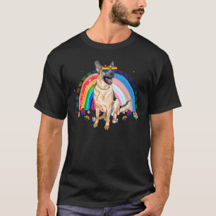 Duitse Herdershond Gay Pride Lgbt Regenboog Vlag Z T-shirt