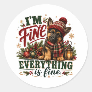 Duitse Herdershond Goed Alles Is Goed Ronde Sticker