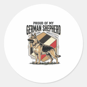 Duitse Herdershond Grafisch Vintage Gravure Honden Ronde Sticker
