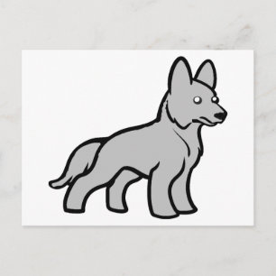 Duitse Herdershond Grijs Animatiefiguur Briefkaart