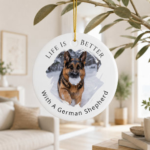 Duitse Herdershond GSD Foto Leven Is Beter Keramisch Ornament
