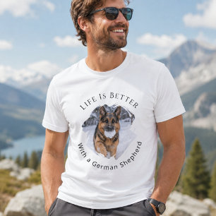 Duitse Herdershond GSD Foto Leven is beter mannen T-shirt