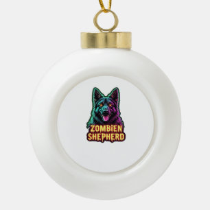 Duitse Herdershond GSD Shep Zombie Dog Halloween E Keramische Bal Ornament