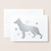 Duitse herdershond GSD sneeuwvlokken Folie Kaarten (Voorkant met envelop)