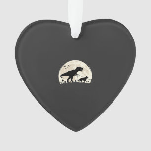 Duitse Herdershond Halloween Dinosaur Maan Silhoue Ornament