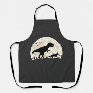 Duitse Herdershond Halloween Dinosaur Maan Silhoue Schort