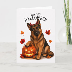 Duitse Herdershond Halloween DuivelsHond Kaart