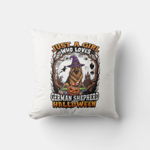 Duitse Herdershond Halloween Hond Heksenhoed Pompo Kussen