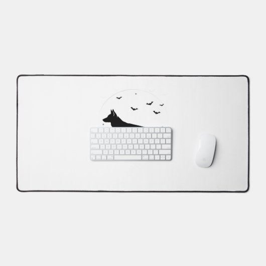 Duitse herdershond – Halloween Moon Silhouette Cl Bureaumat (Keyboard & Muis)