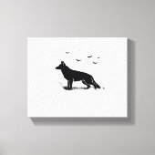 Duitse herdershond – Halloween Moon Silhouette Cl Canvas Afdruk (Voorkant)