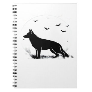 Duitse herdershond – Halloween Moon Silhouette Cl Notitieboek