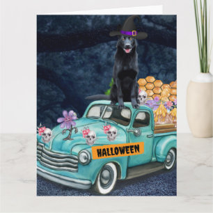 Duitse Herdershond Halloween Truck Schrik Nacht  Kaart