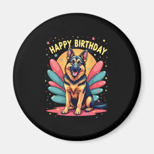 Duitse herdershond Happy Birthday Party Shep Clot Magneet