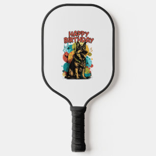 Duitse herdershond Happy Birthday Party Shep Clot Pickleball Paddle