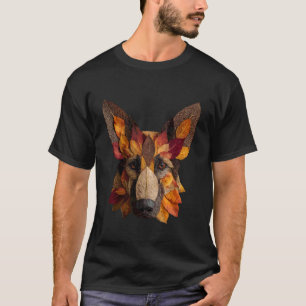 Duitse Herdershond Herfstbladeren Artistieke Hond T-shirt