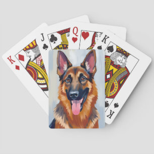 Duitse Herdershond Hond Waterverf Huisdier Pokerkaarten