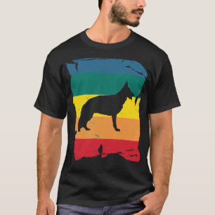 Duitse herdershond in nood retro silho t-shirt