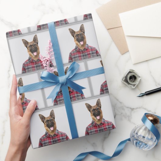 Duitse herdershond in Plaid Cadeaupapier (Geschenken)