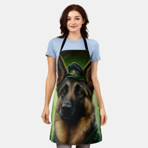 Duitse herdershond in St. Patrick's Day Dress Schort