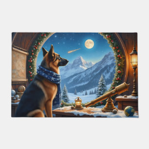Duitse Herdershond Kerst Observatorium Kunst Deurmat