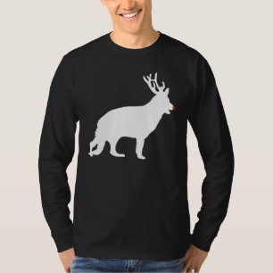 Duitse Herdershond Kerst Rendier Geweien Xmas T-shirt