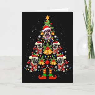 Duitse Herdershond Kerstman Hoed Kerstboom Kerstmi Kaart