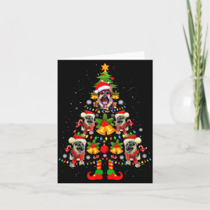 Duitse Herdershond Kerstman Hoed Kerstboom Kerstmi Kaart