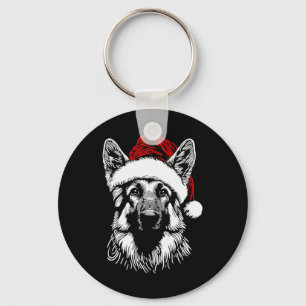 Duitse Herdershond Kerstman Hoed Kerstmis Xmas Pyj Sleutelhanger
