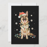 Duitse Herdershond Kerstman Hoed Kerstverlichting