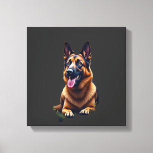 Duitse Herdershond Kopportret Hond Liefhebber Huis Canvas Afdruk