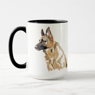 Duitse Herdershond Latte Mok – Hond Moeder Koffiek