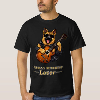 Duitse Herdershond Liefhebber Rockster Gitaar Hond T-shirt