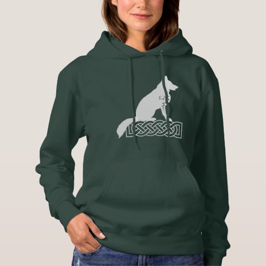 Duitse Herdershond Loki Zeemansknoop Wit Hoodie (Voorkant)