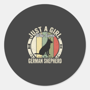 Duitse Herdershond Meisje Hond Liefhebber Ontwerp Ronde Sticker