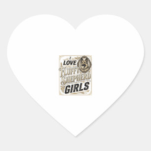 Duitse Herdershond Meisje T-shirt Vintage Gravure Hart Sticker