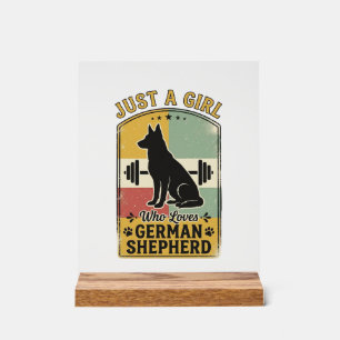 Duitse Herdershond Meisje Vintage Hond Liefhebber Acryl Bord