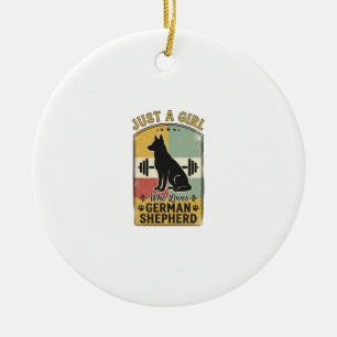 Duitse Herdershond Meisje Vintage Hond Liefhebber Keramisch Ornament
