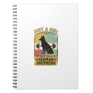 Duitse Herdershond Meisje Vintage Hond Liefhebber Notitieboek