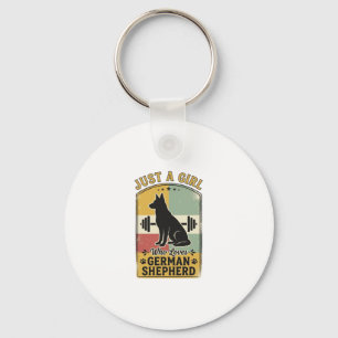Duitse Herdershond Meisje Vintage Hond Liefhebber Sleutelhanger