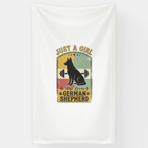 Duitse Herdershond Meisje Vintage Hond Liefhebber  Spandoek