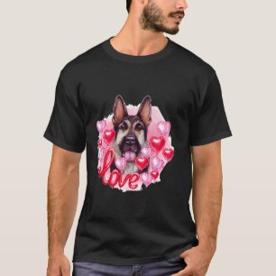 Duitse Herdershond Met Hartjes Liefde T-shirt