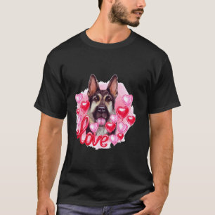 Duitse Herdershond Met Hartjes Liefde T-shirt