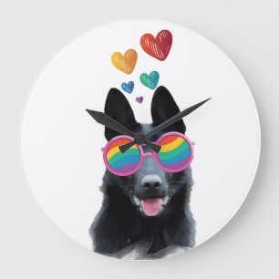 Duitse Herdershond met Hartjes Valentijnsdag  Grote Klok